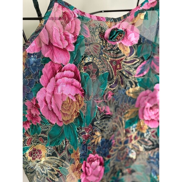 Vintage Inner Most Shorts Cami Tank Pajamas Robe Set PJs‎ Floral Lingerie Size M - Picture 5 of 16